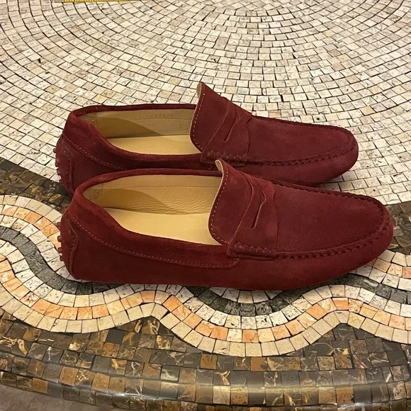 Jack Erwin Parker Brown Suede Slip-On‎ Loafers with Moccasin Stitching Size 8D Parker – Jack Erwin main image 4